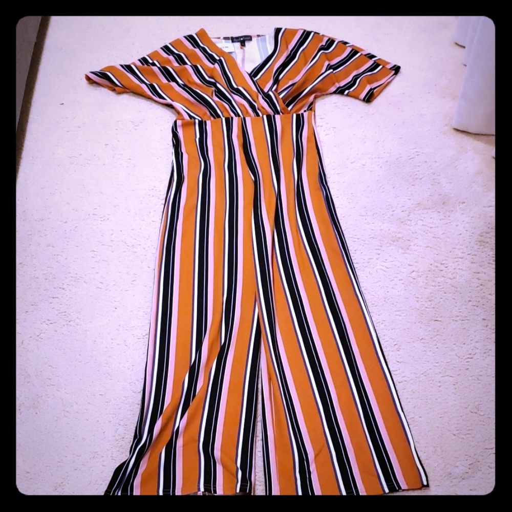 Women's stripe jumpsuit